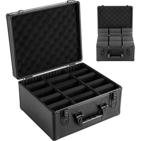 Mophorn Caja de almacenamiento para tarjetas graduadas, 3 filas,12 separadores, capacidad para 180 tarjetas PSA, 120 SGC, 100 BGS, 520 fundas protectoras, más de 999 tarjetas sueltas, cerradura, llave (1/5)