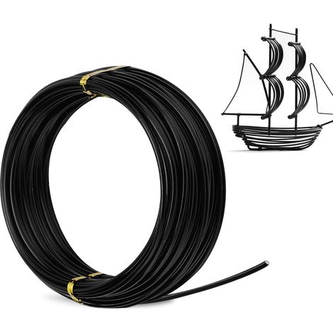 Fil Aluminium 3mm 10m,Fil de Fer,Fil de Fer Souple Loisir Creatif,Fil de Bricolage,idéal pour Sculpture,Modélisme,Fabrication de Bijoux. (3mm 10M-Noir) (1/5)