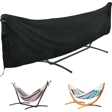 Wasserdichte Schutzhülle für Outdoor-Hängematten, komplett aus 210D Oxford-Plane, Schutzhülle für Hängematten und Doppelhängematten, wind-, winter- und wetterbeständig (285 x 17 x 80 cm) (1/5)