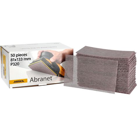 Mirka Abranet rete strisce abrasive 81x133 mm a strappo/grana P320 / 50 pz/per levigare legno, stucco, vernice, plastica / 5417805032 (1/5)