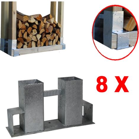 Holzstapelhilfe Stapelhilfe Holzstapelhalter Brennholz Kaminholzregal 8 Stück