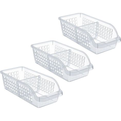 3 Pièces Organiseur de Réfrigérateur Avec un Séparateur – Organiseur Transparent, Conteneur de Rangement Pour Cuisine, Réfrigérateur et Autres Organisateurs (1/5)