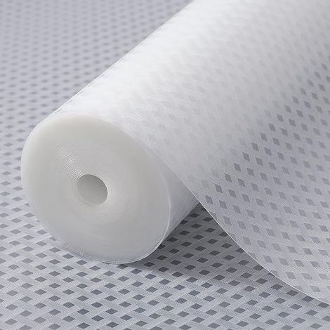 Shelf Liners for Kitchen Cabinets, Refrigerator Liners Waterproof and Oil Resistant, Drawer Mat Non Adhesive EVA Shelf Liner Non-Slip Transparent 44x200cm (1/4)