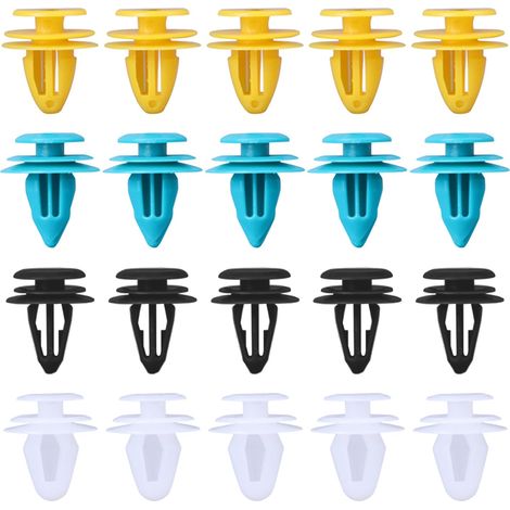60 Pièces Clips de Fixation Voiture, Clips de Fixation Voiture Plastique, Quatre Tailles Allant de 8mm à 10mm, pour Auto Voitures Panneaux de Portes, Convient à la Plupart des Véhicules (1/5)