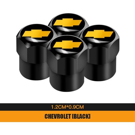 (B Noir) 4 bouchons de valve de pneu en métal compatibles avec Cruze, Captiva, Trax, Malibu, Tahoe, Equinox, Impala, Sonic et Traverse (1/5)
