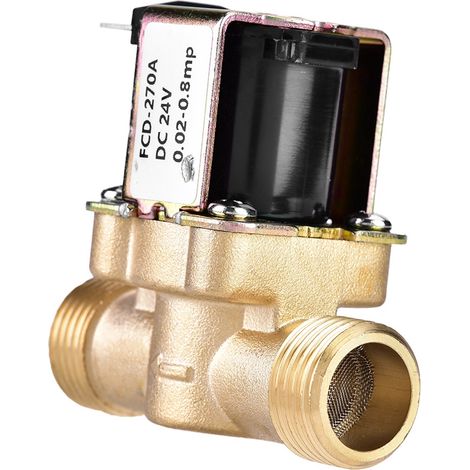 Électrovanne/vanne d'eau à 4 points tout cuivre - vanne d'entrée normalement fermée 24 V (1/5)