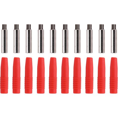 Fiche Banane Isolée pour Fiches en Cuivre PA de Haute Précision, Bonne Performance de Transmission avec équipement de Test, 10 Pièces (Rouge).
