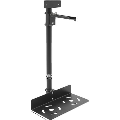 Soporte para PC debajo del escritorio, fabricado en acero resistente, altura y anchura ajustables, redondo y transpirable. (1/2)
