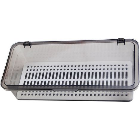 Plateau à couverts avec couvercle égouttoir Transparent anti-poussière, ustensile de cuisine, couverts en argenterie pour baguettes, cuillères, couteaux (1/5)