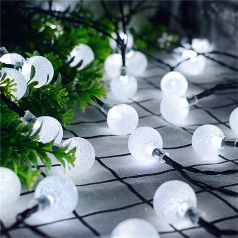 Boule lumineuse solaire LED d'extérieur (12 m, 100 LED blanches), guirlande lumineuse féérique solaire pour le Ramadan (1/5)