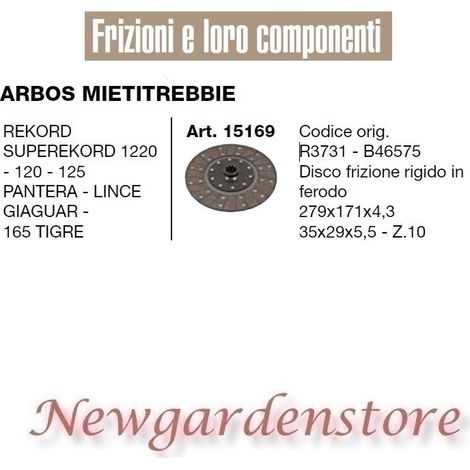 Disco frizione ferodo 15169 ARBOS MIETITREBBIE REKORD PANTERA GIAGUAR R3731