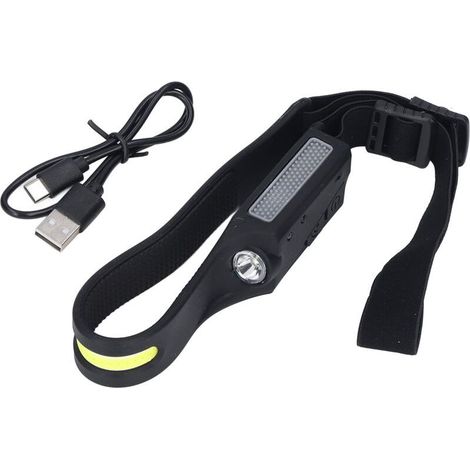Faro a LED Jeffergarden con ricarica USB, 4 livelli di luminosità, doppio interruttore a pulsante, materiale in gel di silice, rilevamento intelligente, fari COB. (1/5)