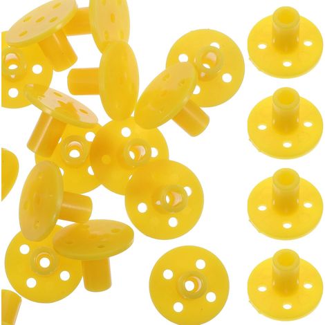 Lot de 16 Pièces Brides Industrielles en Plastique Jaune 5 Trous pour Tiges 5mm, Support Fiable et Installation Simple pour Projets DIY et Étagères (1/5)
