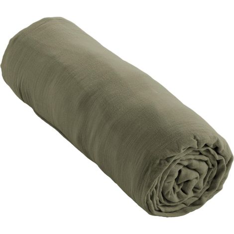Drap Housse Double Gaze de Coton Romarin – 140 x 190 cm – Bonnet 30 cm (1/3)