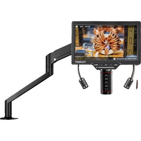 Digitalmikroskop, 3K Auflösung, 1500X-3000X Vergrößerung, 7-Zoll Display, HDMI-Ausgang, Autofokus (1/5)