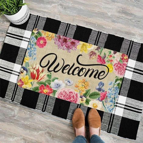 Tapis De Salle De Bains - Tapis D'Entrée Antidérapant En Polyester - Pour Intérieur Et Extérieur - 40 X 60 Cm (1/2)