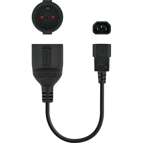 Cable Adaptador C14/M a CEE7/H, 16A, 50 cm (1/2)