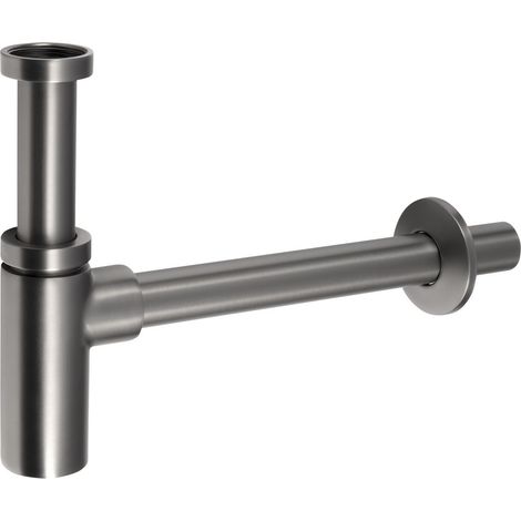 Siphon de lavabo 5/4", drain 32mm, rond, gun metal (1/2)
