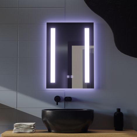 Miroir LED Rectangulaire 50x70 Touch Systeme Desembuage Gradable (1/5)