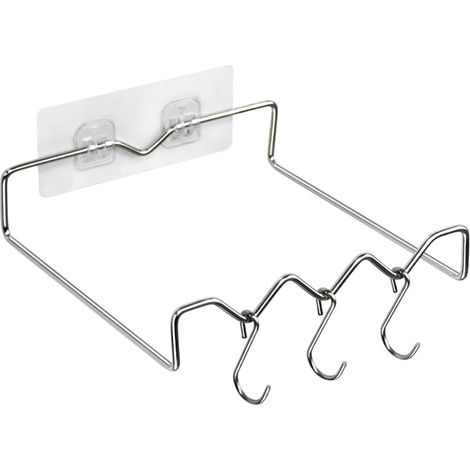 Hängender Handtuchhalter aus Edelstahl – Wandmontierter Waschbecken-Organizer mit Haken (3er-Set) (1/5)