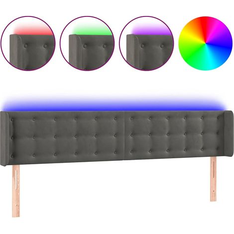 Maison Exclusive - Cabecero con LED de terciopelo gris oscuro 183 (1/5)