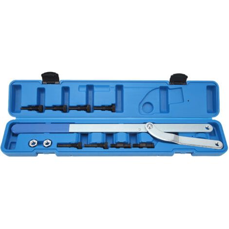 FOREHILL Kit d'outils de démontage de clé de support d'embrayage de ventilateur de poulie d'extracteur d'arbre à cames universel 11 pièces (1/2)