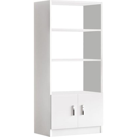 Bibliothèque 2 Portes "Jeanie" 140cm Blanc
