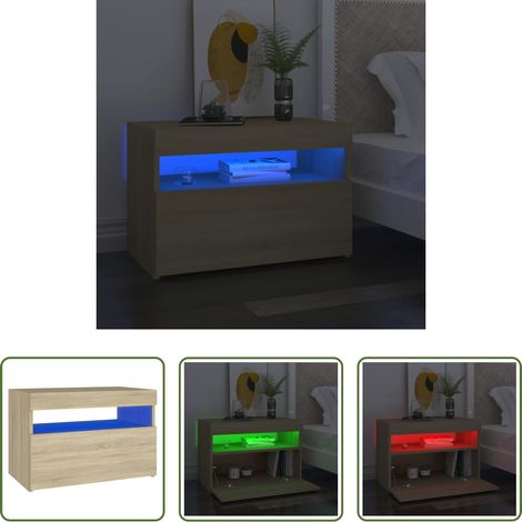 Nachttisch Holz - Nachttisch LED-Leuchten Sonoma-Eiche 60x35x40cm Holzwerkstoff (1/5)