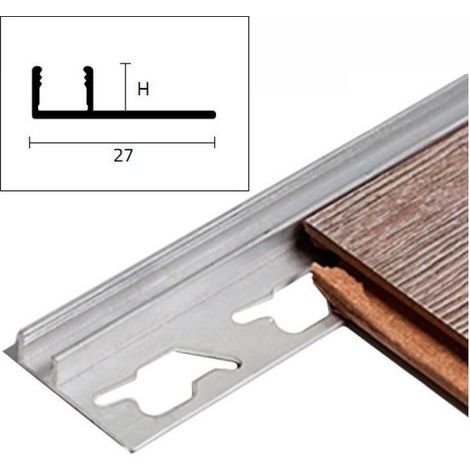 Tapis de sol en aluminium anodisé pour parquet – Finition naturelle – Fixation à clip – Section 27x12 mm – Arcansas