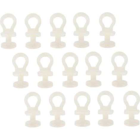 30pcs roulettes de Rail de Rideau en Plastique Beige Mécanisme Anti-Bruit pour Rideaux Fenêtres, Montage Plafond, (1/5)