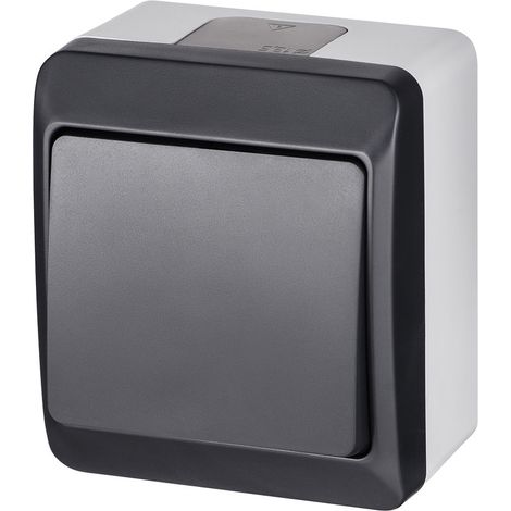 Interruptor de escalera hermético Hermes IP44 antracita 0331-07 (1/2)
