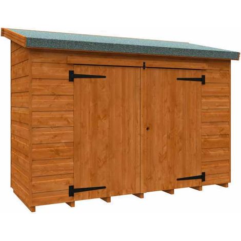 12mm Glorybox Shed - Solid Wood/Softwood/Pine - L175 x W67.5 x H135.8 cm - Burnt Orange