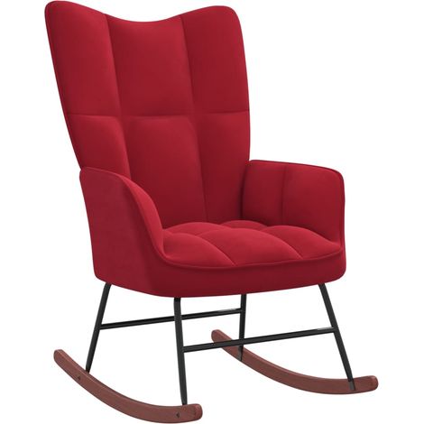 Chaise à bascule Rouge bordeaux Velours 3 (1/5)