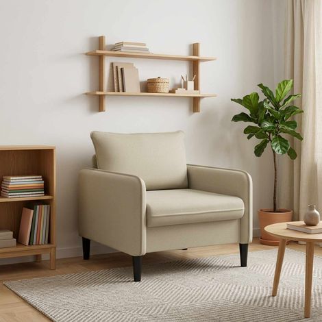 vidaXL Fauteuil XL Sable Velours (1/5)