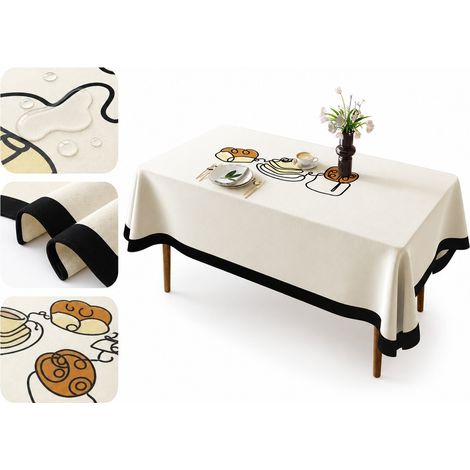 1 Pièce Blanc Uni Nappe de Table en PVC Imperméable Essuyable Anti-Poussière 120 x 160 cm 0,5 kg Salle à Manger Cuisine Séjour (1/5)