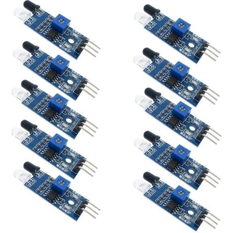 10 Stück Infrarot-Hindernisvermeidungssensormodule für Arduino Smart Car Roboter, 3-Draht-Reflexions-Fotoelektrischer Sensor für Arduino Smart Car Roboter (1/5)