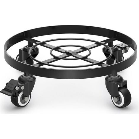 APEX Support à plantes en métal avec roulettes, support robuste pour jardinière de jardin Ø32cm, chariot de rempotage mobile, convient aux terrasses extérieures (1/5)