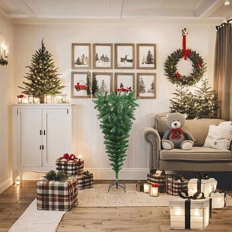 vidaXL Weihnachtsbäume PVC, Steel Grün (1/5)