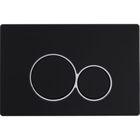Bouton de chasse d'eau Exo - Noir - Matériau ABS - Deux pièces - Réservoir