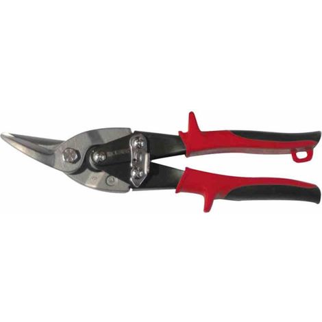 Blechschere rot/schwarz links mit 2 Komponenten-Griff