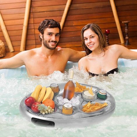 Bar à glace gonflable en PVC, bac à glaçons en libre-service, porte-boissons flottant et portable, sous-verre poreux (1/4)