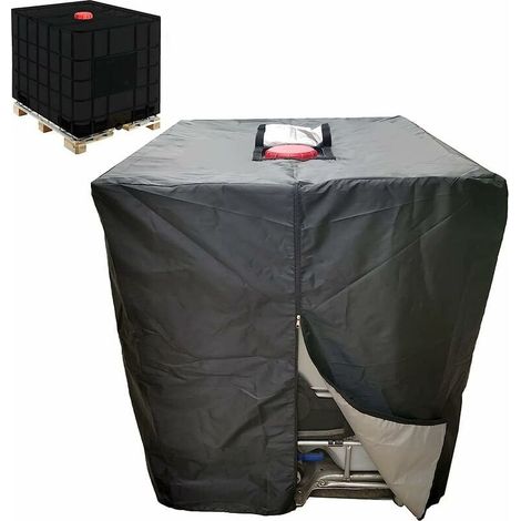 Bâche Réservoir d'eau IBC 1000 L Couverture Container Citerne Eau Pluie avec Fermeture éclair Coupe-Vent Anti-UV Résistant à la Déchirure T-Audace (1/5)