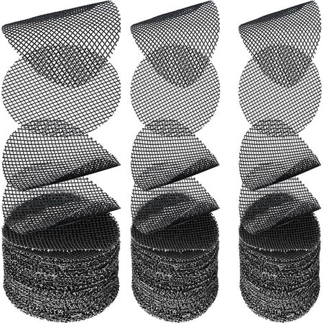 150 Pièces Tampons en Maille pour Pot de Fleur,Grille de Fond d'empotage pour Plantes Ronde Tapis de Pot de Fleur de Jardinage Tapis en Maille pour Prévenir la Perte de Sol (Noir)(3tailles) (1/5)
