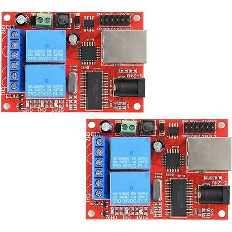 2-Kanal-DC-5-24V-Ethernet-Relais-Netzwerkcontroller-Modul mit Cloud-Steuerung für Hausautomation und industrielle Automatisierung (1/5)