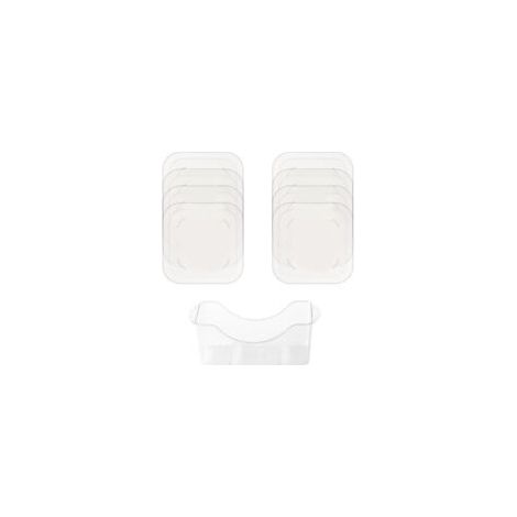 Ensemble de 9 assiettes en acrylique transparent – Avec assiette à déchets et plat en forme d’os – Vaisselle de table (1/5)