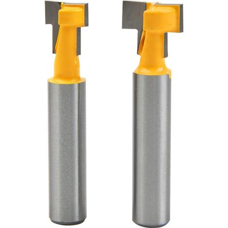 PIECES Fraise à rainurer en forme de T avec manche en acier de 8 mm, fraise à rainurer 3/8" et 1/2" pour ciseau à bois (1/5)
