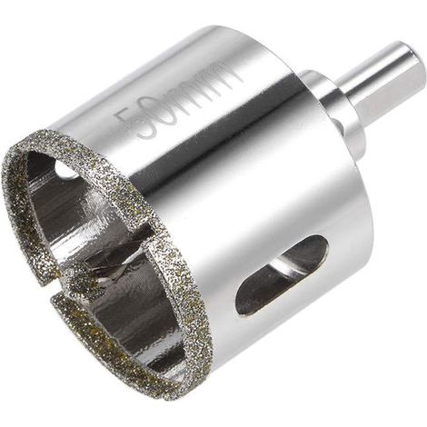 Scie cloche diamantée avec mèche pilote de centrage, diamantée, pour verre,carrelage,céramique,marbre (50 mm) (1/5)