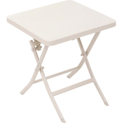 Hesperide – Table d'appoint carrée 40 x 40 cm en acier traité époxy – Pliante et légère – Résistante à la corrosion – Pour petits espaces extérieurs (1/3)