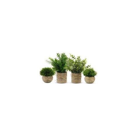 4 Pièces Plantes Artificielles Interieur, Mini Fausse Plante Interieur pour Decoration Chambre, Plante Artificielle Interieur pour Maison Salle de Bain Bureau Cuisine Décoration (1/5)