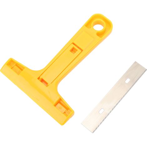 Packung mit 10 Edelstahl-Rasierklingenschabern mit ergonomischem Griff, elektronisches Werkzeug zum Entfernen von Klebstoff, orange Farbe. (1/5)